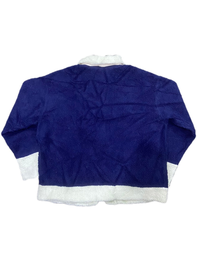 FLEECE BLUE AND WHITE JACKET