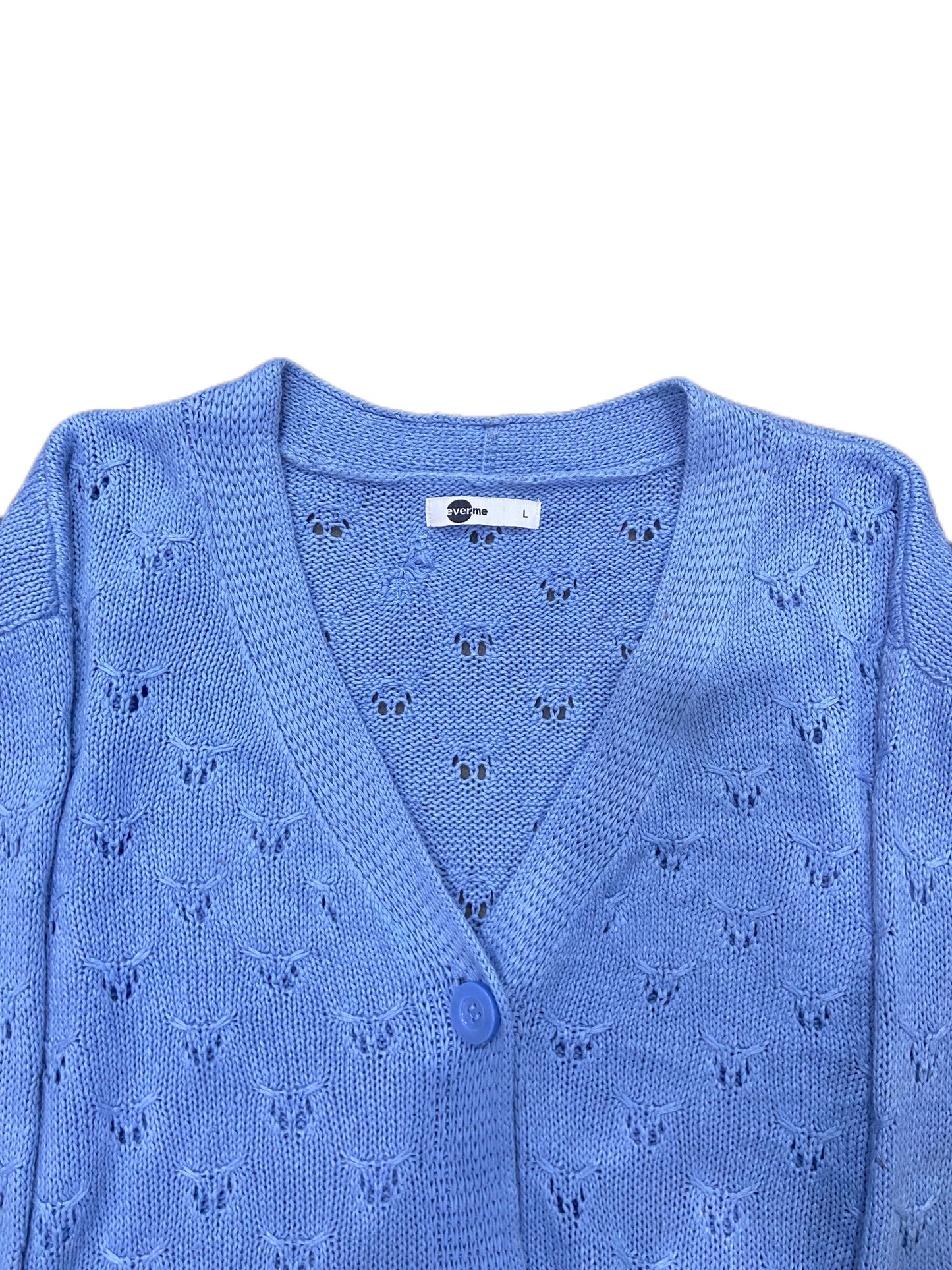 BLUE CROCHET CARDIGAN