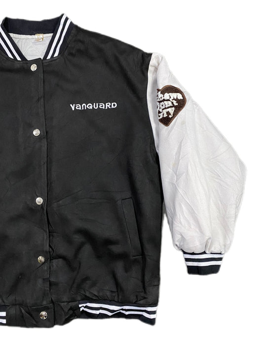 BLACK & WHITE VANGUARD VARSITY JACKET