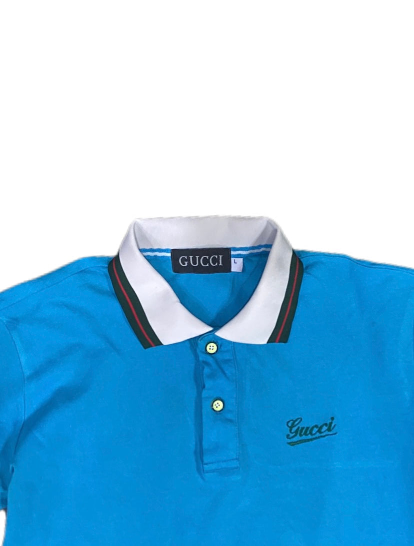 GUCCI BLUE POLO SHIRT
