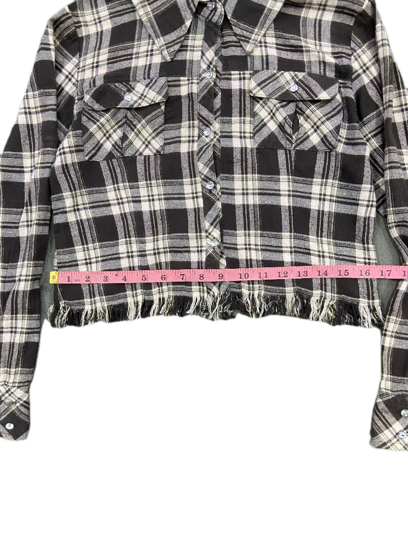 TRALALA CROPPED FLANNEL SHIRT