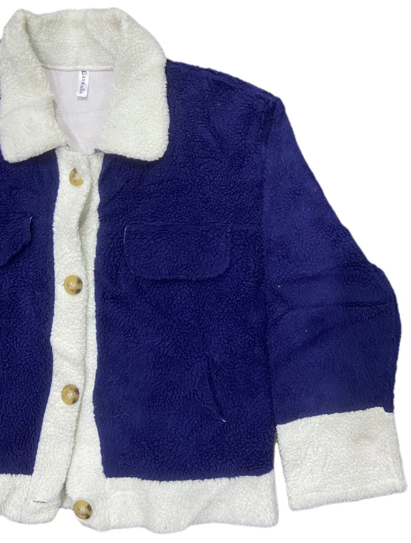 FLEECE BLUE AND WHITE JACKET