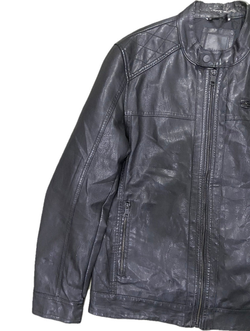 ONLY & SONS BLACK LEATHER JACKET