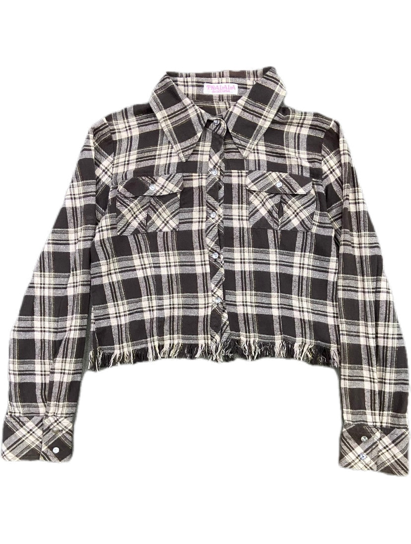 TRALALA CROPPED FLANNEL SHIRT