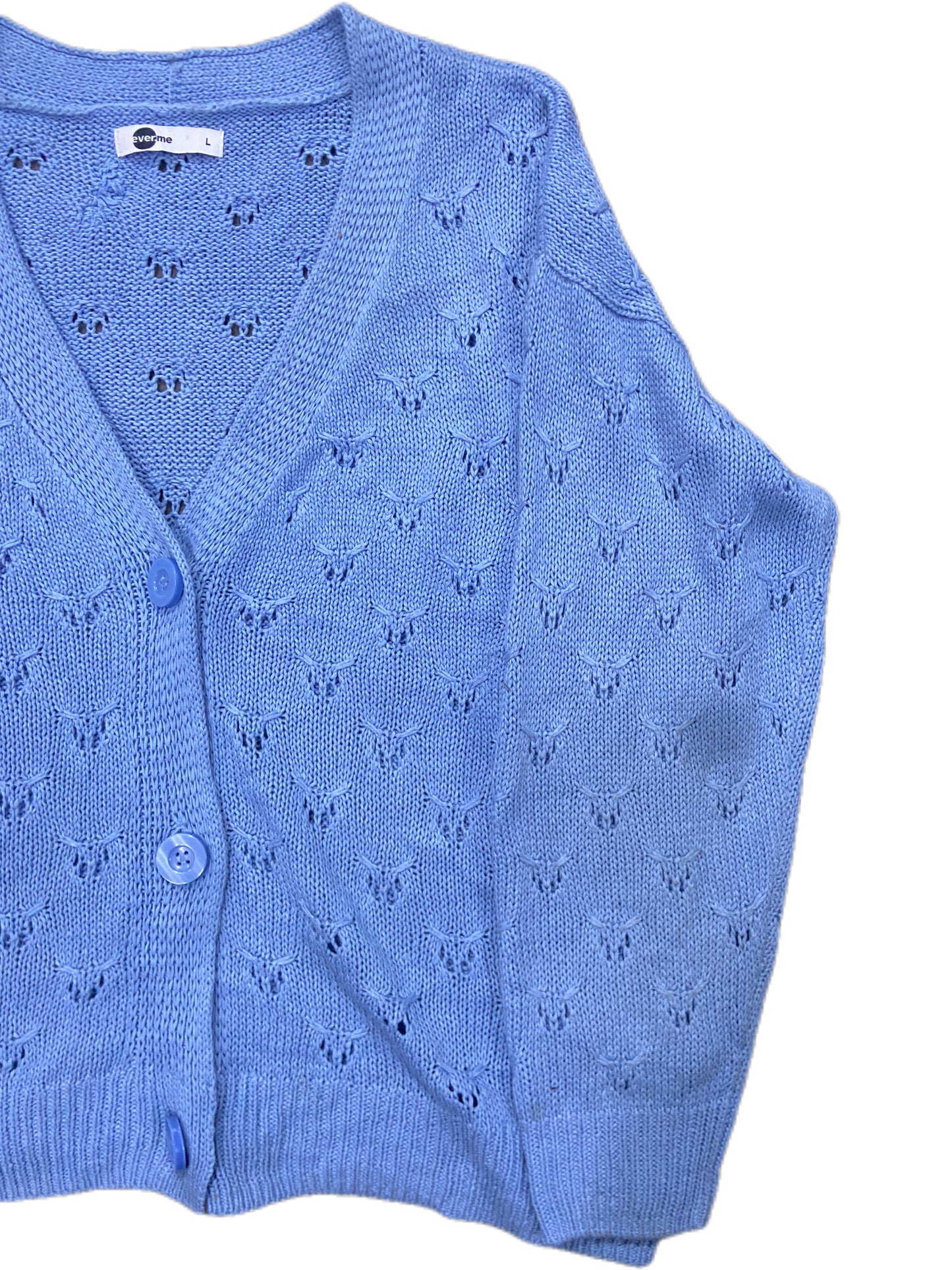BLUE CROCHET CARDIGAN