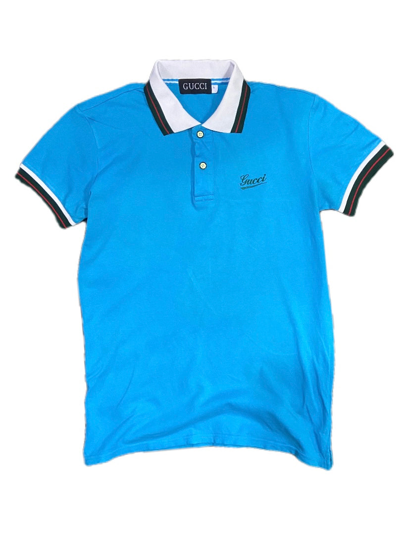 GUCCI BLUE POLO SHIRT