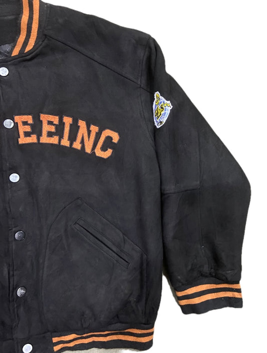 CATTEEINC BLACK VARSITY JACKET