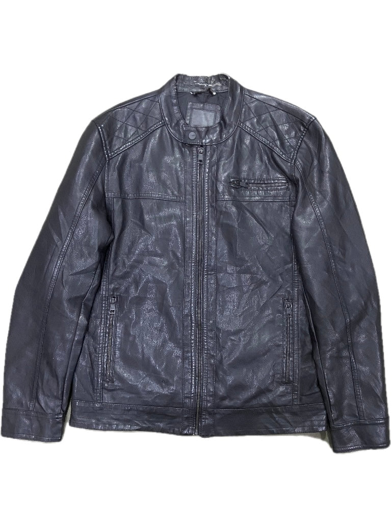 ONLY & SONS BLACK LEATHER JACKET