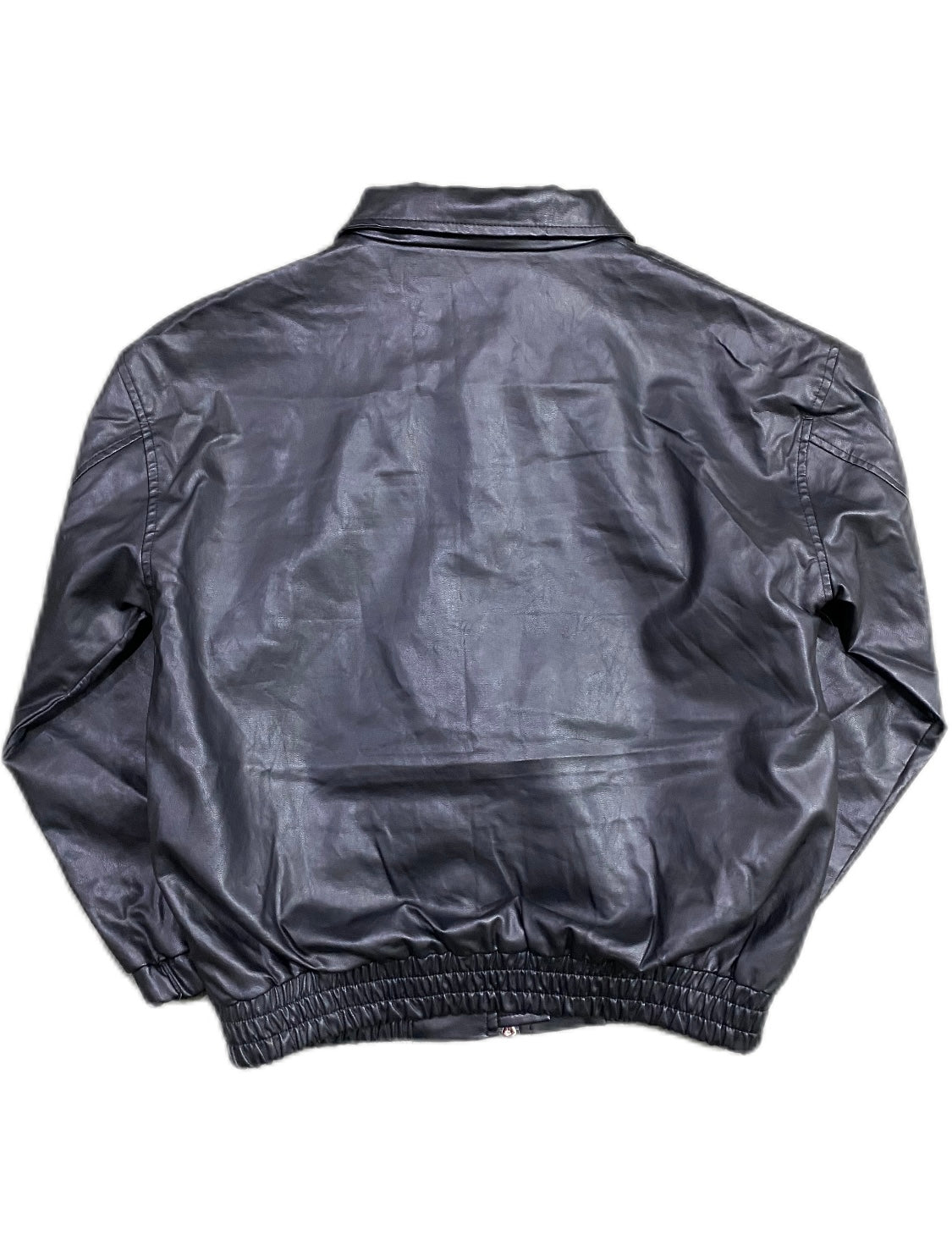 BLACK LEATHER BOMBER JACKET