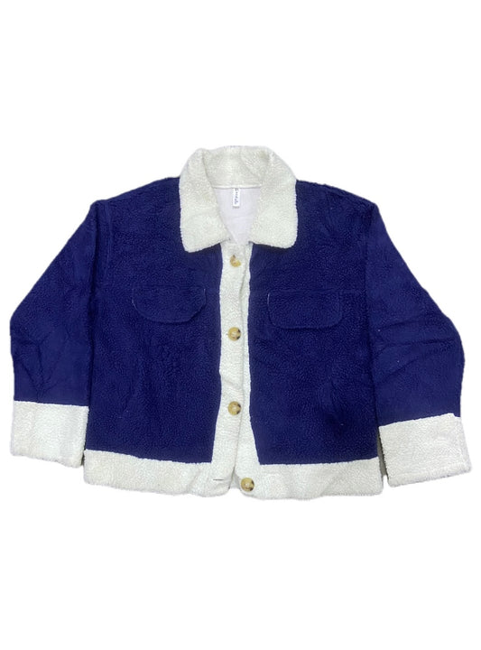 FLEECE BLUE AND WHITE JACKET