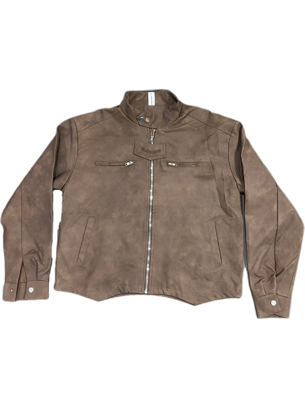 REFACE DIARY VINTAGE LEATHER STAND COLLAR BROWN JACKET