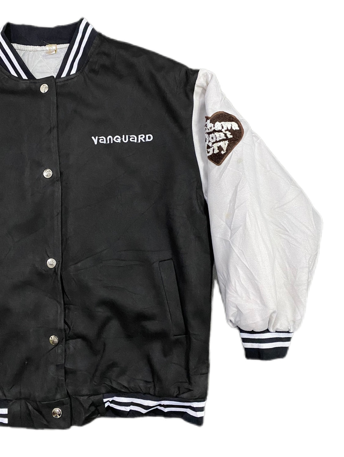 BLACK & WHITE VANGUARD VARSITY JACKET