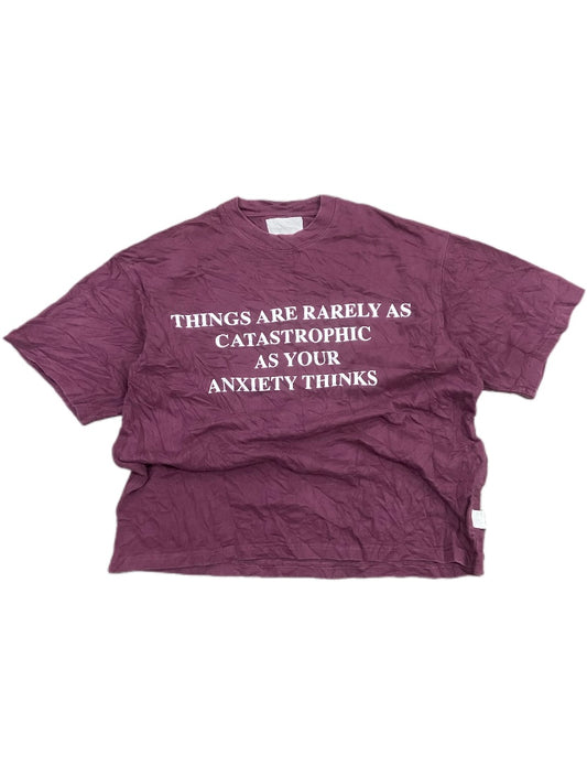 MAROON BUGGY CROPPED TSHIRT