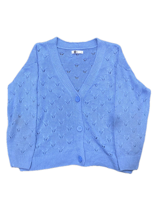 BLUE CROCHET CARDIGAN