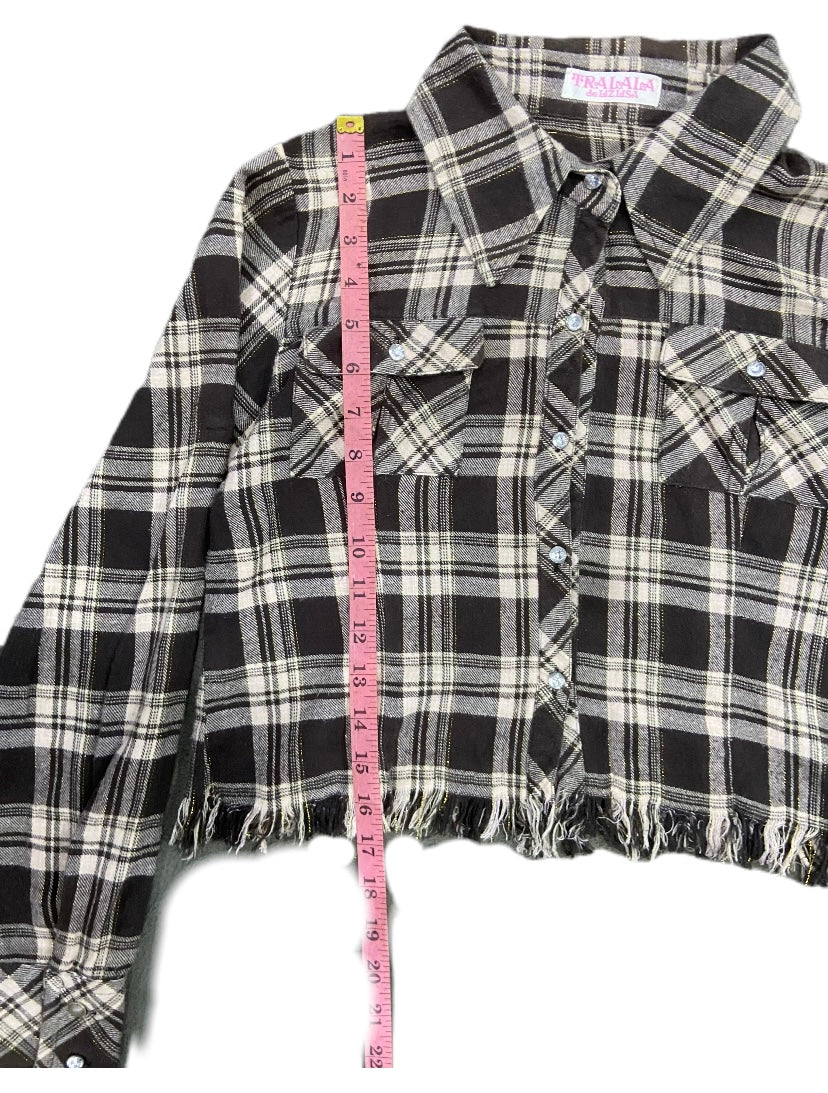 TRALALA CROPPED FLANNEL SHIRT