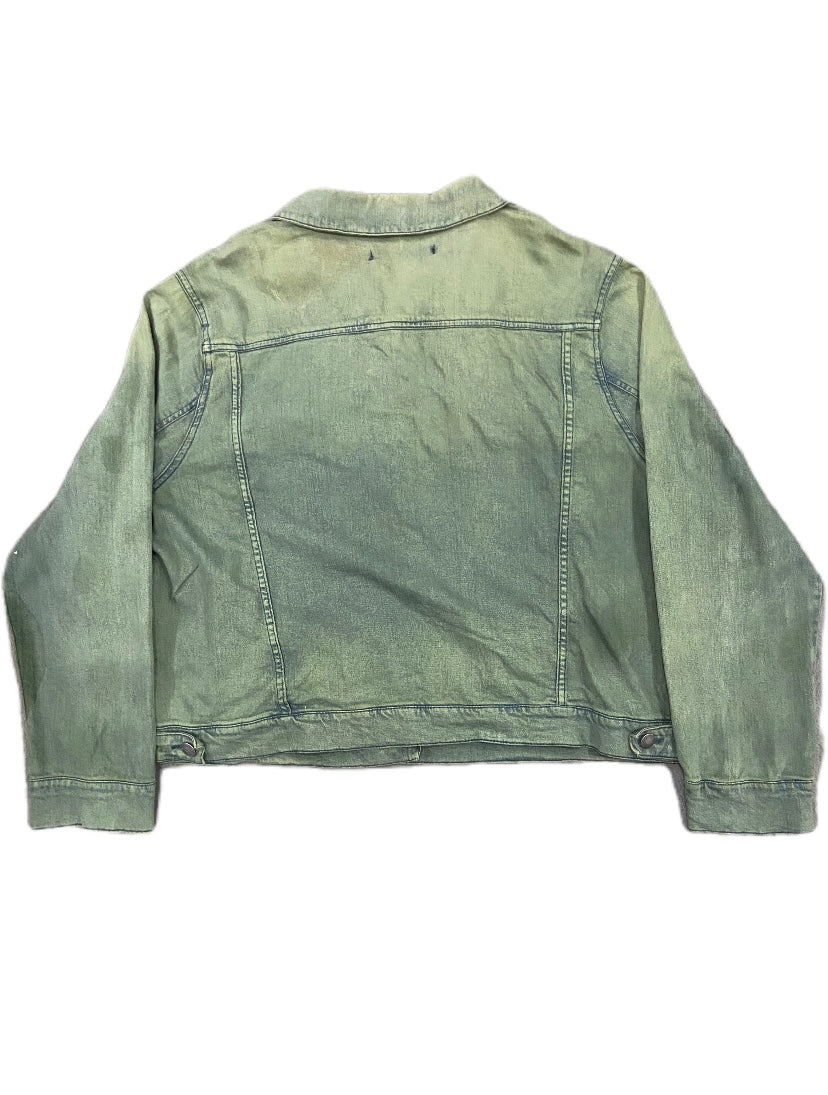 90'S VINTAGE STAINED GREEN JEAN JACKET