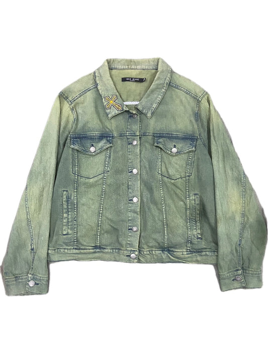 90'S VINTAGE STAINED GREEN JEAN JACKET