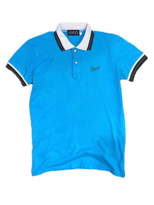 GUCCI BLUE POLO SHIRT
